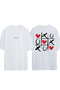 Xoxo Love Design Printed White Oversized T-Shirt
