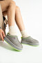 Valentine Suede Fur-Lined Colorful Sole Tazz Slippers - 6