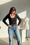Black Ballerina Collar Long Sleeve Top - 3