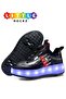 Kids Four Wheel Roller Shoes Rechargeable LED Flash Light Sneaker Skate Heelys Shoes