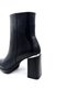 Women's Black Thick Heeled Zippered Genuine Leather Boots - 3