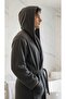 Hooded Bathrobe, Curly Bathrobe, 100% Cotton, Bath Sauna Bathrobe Women / Men Unisex Bathrobe - 4