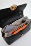 Women's Black Magnetic Closure Zipper Inner Pocket Lined Crossbody Hand and Shoulder Bag - 6