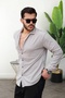 Men's Shirt Long Sleeve Corded Fabric Ottoman Fabric - 2