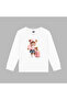 سويت شيرت Cool Bear-Tarz Teddy Bear مطبوع ذو رقبة دائرية للفتيات مكون من 3 خيوط