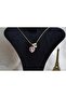 Letter Steel Zircon Stone Heart Necklace - 5