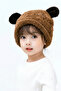 Beret Cute Teddy Bear Panda Eared Children's Plush Beret Welsoft Windproof Hat Winter Plush Beret - 5