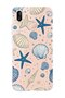 Huawei P20 Lite Compatible Transparent Phone Case with Sea Shell and Star Pattern