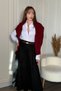 Suede Stylish Midi Black Skirt - 8