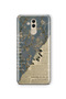 Huawei Mate 20 Lite Compatible Vintage Newspaper Collage Pattern Transparent Phone Case