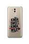 حافظة هاتف شفافة متوافقة مع هاتف Huawei Mate 20 Lite بنمط Kinda Sweet Kinda Wild