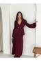 Soft Knit Double-Breasted Women's Two-Piece Set with Cardigan and High Waist Skirt