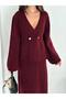 Soft Knit Double-Breasted Women's Two-Piece Set with Cardigan and High Waist Skirt - 4