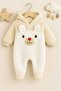 Hooded Welsoft Baby Rompers with Feet, Snap Fasteners at the Bottom