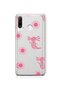 Huawei P30 Lite Compatible Pink Axolotl Patterned Transparent Phone Case