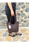 Original Women's New Season Large Size Soft Leather 3-Compartment Luxurious and Luxurious Design Handbag Shopper - 8