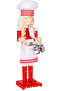 Christmas Ornament, Wooden Cook, Red-White - Holding a Rolling Pin and Cake Mold, 8.5X38 cm - 3
