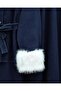 Baby Collar Jeans Set with Fur Collar and Sleeves and Belt at the Waist -Laci - 8