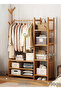 Bamboo Clothes Rack with Hooks, Extra-Large Multi-Purpose Wardrobe Organizer - 5