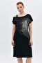 One Shoulder Garnished Gilded Dress - 2