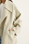 Women's Beige Wide Collar Pocket Detailed Oversize Cashmere Coat 38183 60283785 - 6