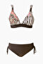 Tunnel Piped High Waist Slip Triangle Shaping / Sculpting Bikini Set - 3