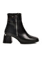 Black Shiny Fleece Lined Zippered Heeled Women's Boots Pc-54000 Z - 2