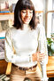 Women's Ecru Cable-Knit Stand-Up Collar Ribbed Sweater KZK-19001066 - 3