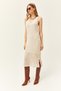 Women's Stone Lace-Like Knit Sweater Lace-Like Knit Dress Knitwear Set Tkm-19000461 - 3