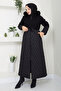Drawstring Waist Detailed Coat Tsd250240 Black - 5