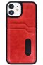 iPhone 11 Compatible Case Sara Leather Case with Business Card Holder (123008) - Red - 2