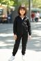 Girl's Printed Hooded Zippered Tracksuit Set - 6