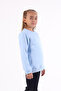 Boy's Sweatshirt Crew Neck 3Yarns Ş Fleece-Lined Basic Girl's Sweatshirt 5-14 Years Old Blue - 8