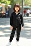 Girl's Printed Hooded Zippered Tracksuit Set - 5
