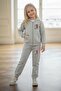 Girl's Printed Hooded Zippered Tracksuit Set