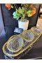 Gold Gilded Decorative 3-Piece Snack Bowl, Serving Bowl, Breakfast Bowl, Boat Plate, Snack Bowl - 4