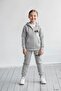 Unisex Children Printed Hooded Zippered Tracksuit Set