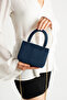 Kai̇ Model Suede Navy Blue Women's Hand and Shoulder Bag - 2