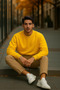 Men's Casual Basic Yellow Loose Sweater - 6