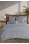 Line %100 Cotton Ranforce Akay Navy Blue Yarn Dyed Duvet Cover Set Double Size - 200X220 cm