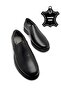 Black Fully Fur-Lined Winter Genuine Leather Thick Sole Men's Shoes - 2