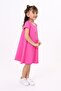 Girls' Printed Oversized Crew Neck Short Sleeve Dress - 3
