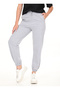 Women's Elastic Waist, Lace-Up Front, Elasticated Cuffs, Two-Thread Gray Sweatpants. - 7