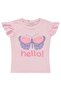تي شيرت Hello مطبوع للأعمار من 2-5 سنوات - وردي للأعمار من 2-3 سنوات