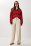 Wide Leg Crinkle Knitted Trousers Lci0057 Cream