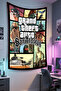 Gta Printed Wall Covering – Gamer-Themed, High-Quality Fabric, Tapestry Wall Carpet