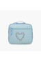 Heart Print Lunch Bag with Zip Closure