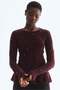 Bead-embellished peplum top - 2