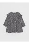 Lcw Baby Anthracite Crew Neck Long Sleeve Baby Girl Dress - 4