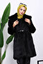 Black Belted Lined Fur Coat